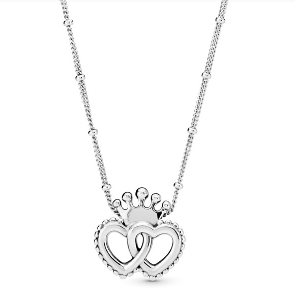 Authentic Crown & Interwined Hearts Pendant Necklace - Firm - Picture 4 of 9